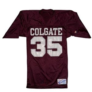 Vintage 80’s Champion Colgate Raiders Football Crimson Maroon Men’s Small Jersey